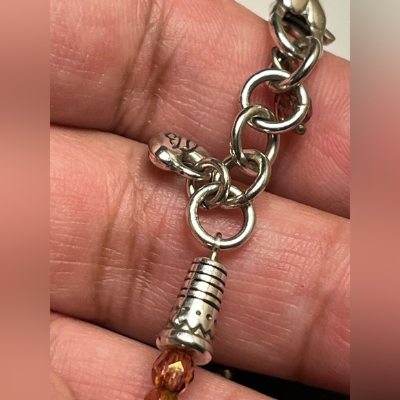 Brighton silver tone and amber crystal HOPE Charm Bracelet EUC - Picture 6 of 9